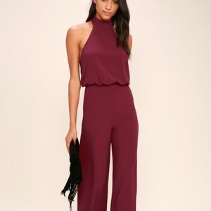 Lulus Moment For Life NWT Red Halter Jumpsuit